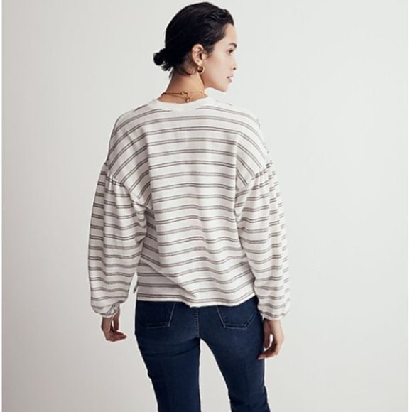 Striped White and Black Women's Top - Picture 8 of 8